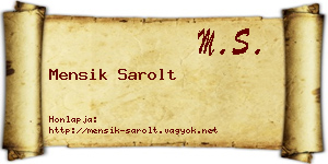 Mensik Sarolt névjegykártya